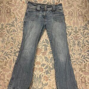 Light Blue Distressed Flared Jeans